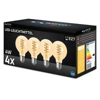 4Er Set Led E27 4W Masterled G80 Soft-Filament 400Lm Amber 2200K Dimmbar Globe