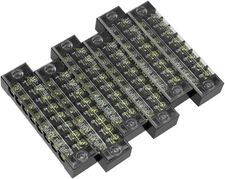 uxcell 6 Pcs Dual Rows 8 Positions 600V 15A Cable Barrier Block 8P 