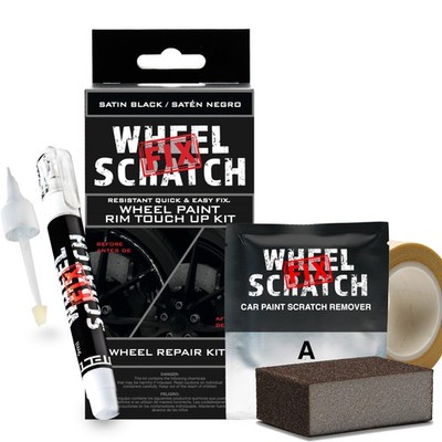 Matte Black Rim Touch Up Paint Kit Car Wheel Scratch Repair Satin Finish