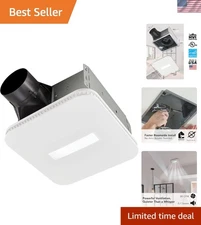 ENERGY STAR 80 CFM LED Bathroom Exhaust Fan with CleanCover - Quiet 0.7 Sones