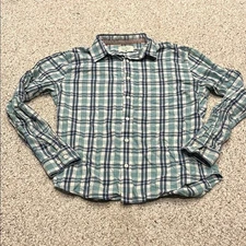 The Normal Brand Flannel Shirt Mens M Plaid Jackson Button Up Plaid Blue Outdoor