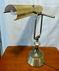 Vintage 15" Brass Bankers Desk Lamp - adjustable 2 working bulbs included — photo 2