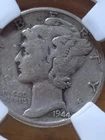 1944 10C Mercury Dime Philadelphia. Ungraded nearly uncirculated.