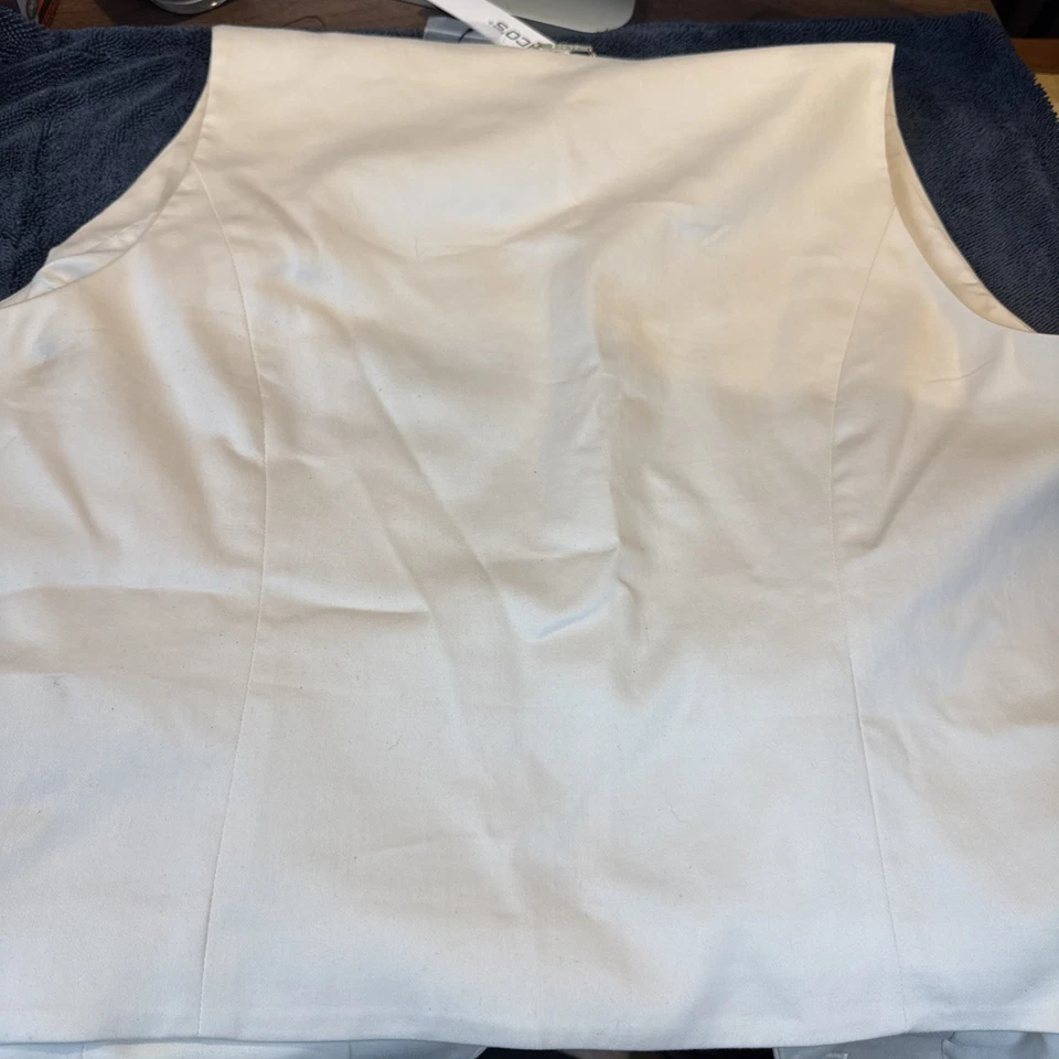 NWT CHICO'S Sateen Shirt Vest Jacket English Cream Size 1.5 (10) - Image 2 of 2