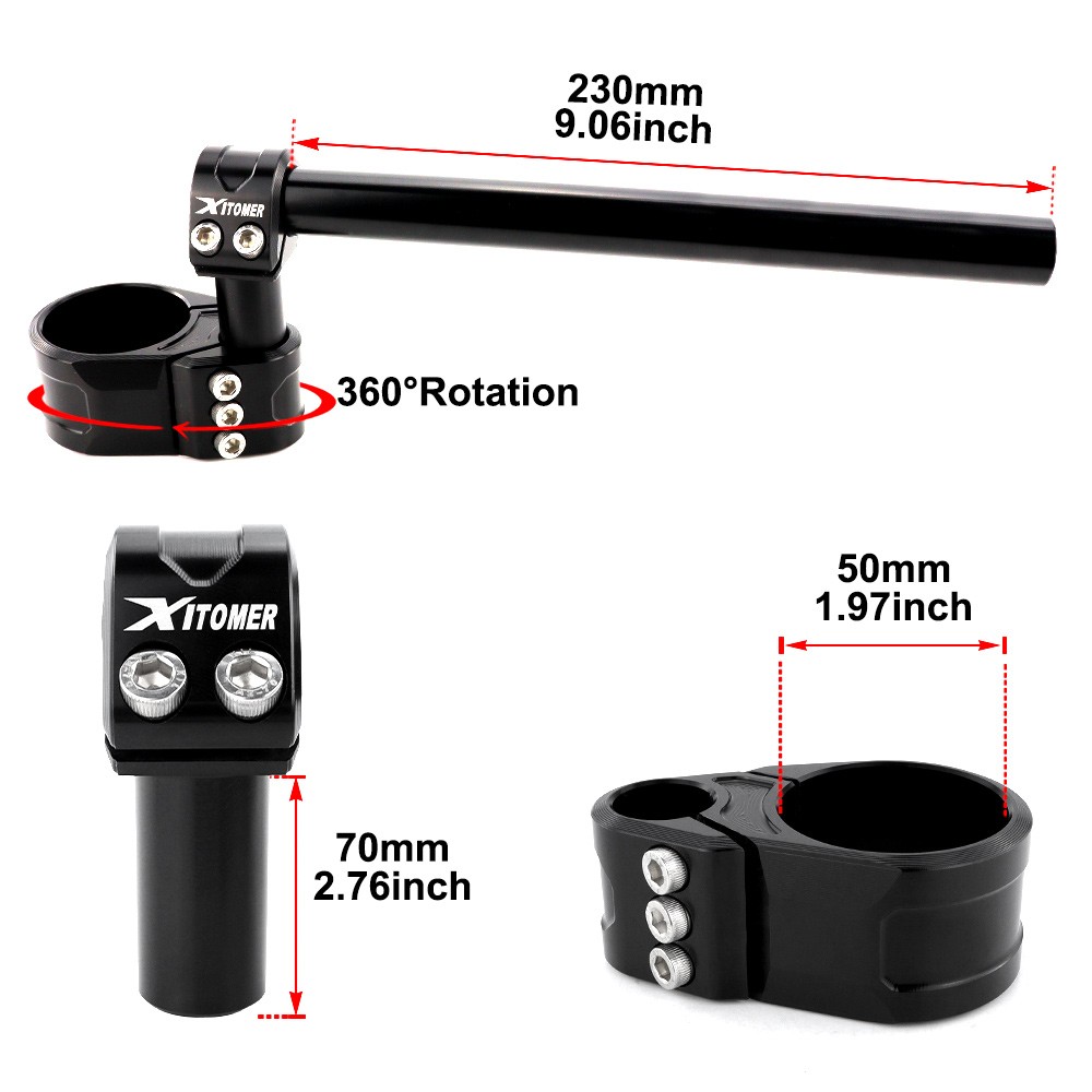 Adjustable Clip-On Handlebar Fit For Kawasaki ZX6R 03-08 13-20