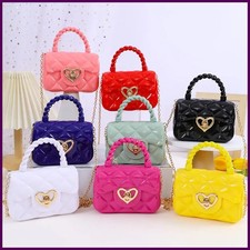 Fashion Kids PU Leather Crossbody Bags Girls Heart Shoulder Bags Children.