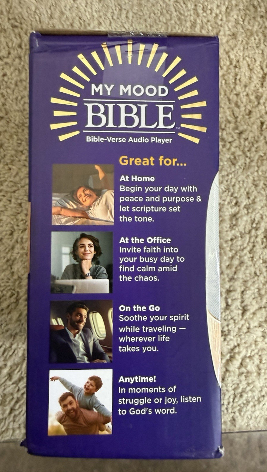 Reproductor portátil de Biblia de audio MoodBible One Touch con más de 300 versículos, 6 estados de ánimo, NUEVO, imagen 3