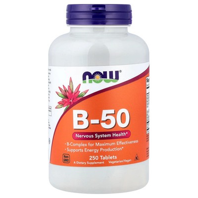 Now Foods B-50 250 Tablets GMP Quality Assured, Kosher, Vegan, Vegetarian