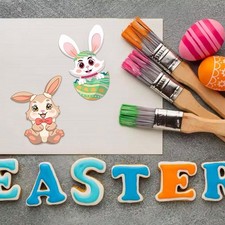 Reusable Easter Stickers For Kids, Mix  Match Faces, Bunny Egg Design M9N8