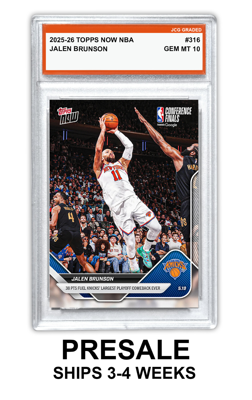 Jalen Brunson Knicks 2025-26 Topps Now NBA #316 Graded Gem Mint 10 - Presale