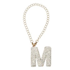 Initial Letter Cup Charm Accessories Letter M Keychain Charm White