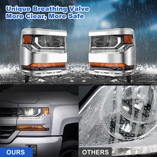 Headlights For 2016-2018 Chevy Silverado 1500 HID / Xenon DRL HeadLamps - Picture 3 of 24