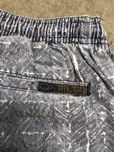 Vintage 90’s Ocean Pacific Abstract Pattern Cotton Shorts Men’s Medium Blue-Gray - Picture 4 of 7
