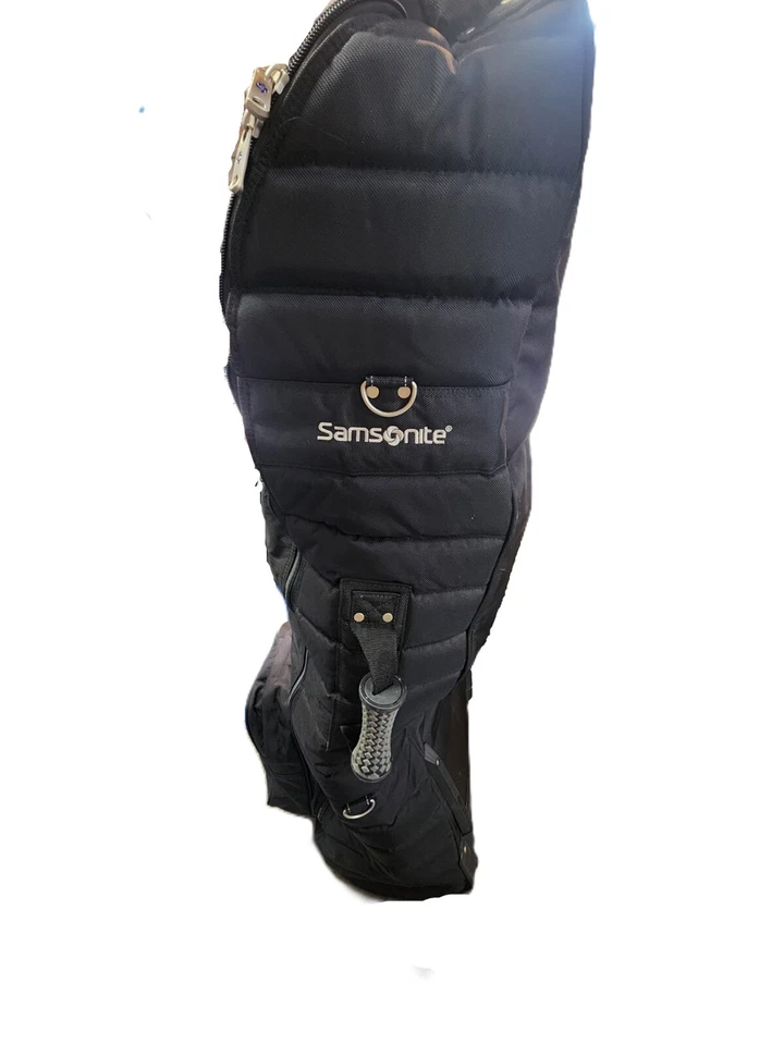 Samsonite Quilted Golf Travel Bag With Cover And Wheels Black - Image 3 of 4