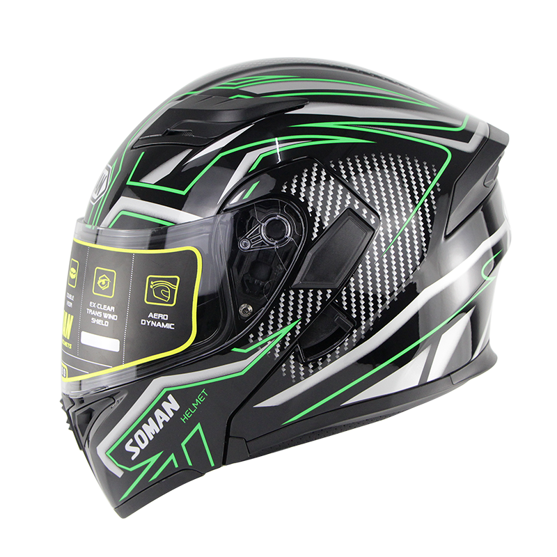 DOT Double Visor Len Bike Flip Up Modular Helmet Motorcycle Full