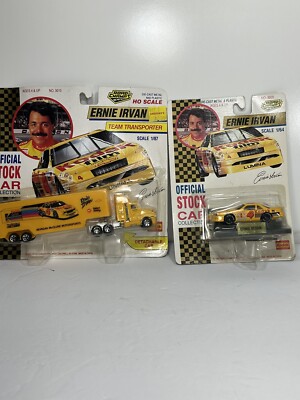 1992 Road Champs ''ERNIE IRVAN'' Official Stock Car & Team Transporter New In Box