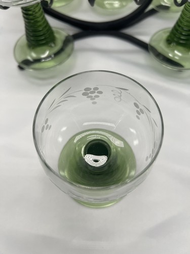 Vintage Wine Glasses with iron carrier - Picture 5 of 6