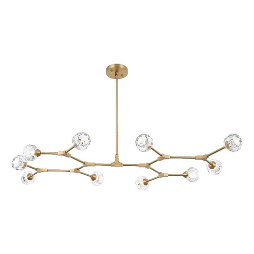 Elegant Lighting Zayne 10-Light Modern Crystal/Iron Pendant in Gold - Picture 1 of 8