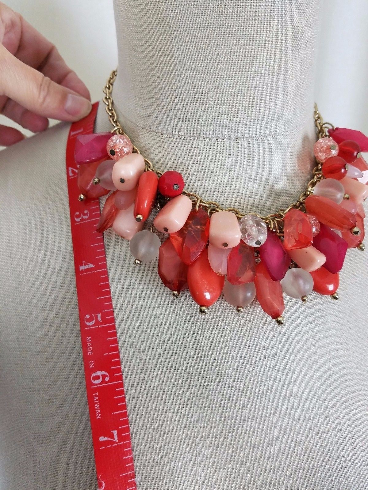 Resin Statement Dangle Charm Bib Cluster Chunky B… - image 9