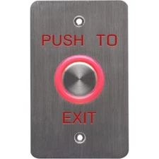DYNALOCK 6610E Push to Exit Button,SS,Green/Red