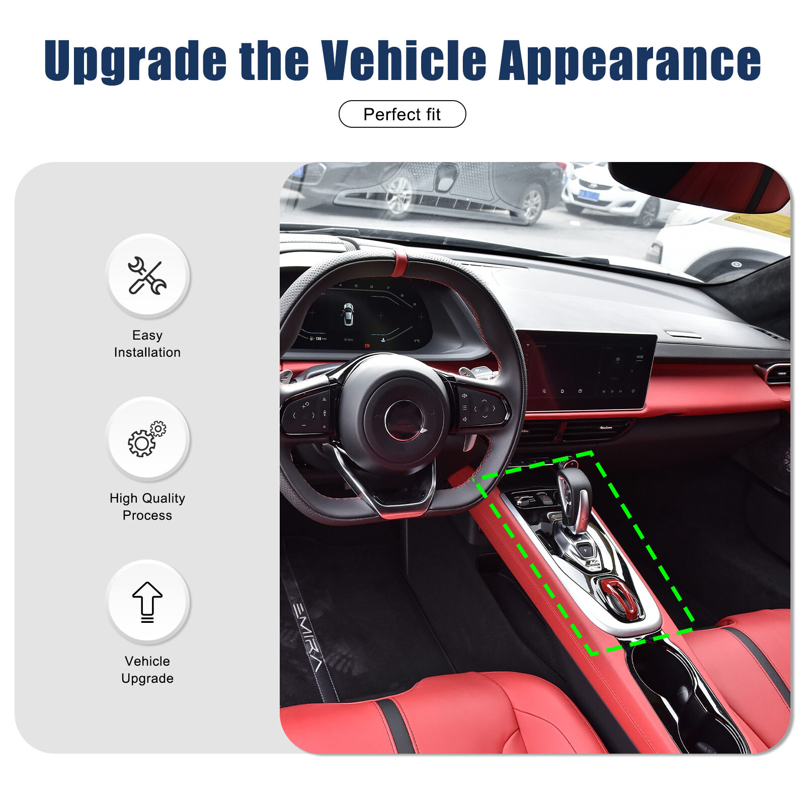 For Lotus EMIRA 2021-2023 Real Carbon Fiber Center Console Gear Panel Trim Cover