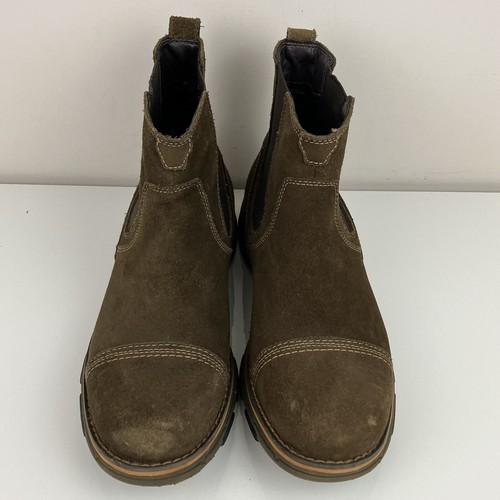 Dunham Men’s Size 13.0 D Ridley Olive Brown Suede Chelsea Ankle Boots Cap Toe - Picture 4 of 11