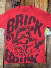LEGOLAND Kids Shirt Youth MEDIUM Pirate Skull AOP Full Print Graphic T Lego NWT