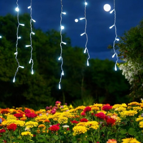 LUCI DI NATALE ESTERNO TENDA STALATTITI 3 METRI 138 LED LUCE FREDDA IP44 FLASH - Foto 2 di 6