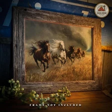 Wild Horses Art Print Cowgirl Horse Riding Artwork Rodeo Western Wall Art Decor