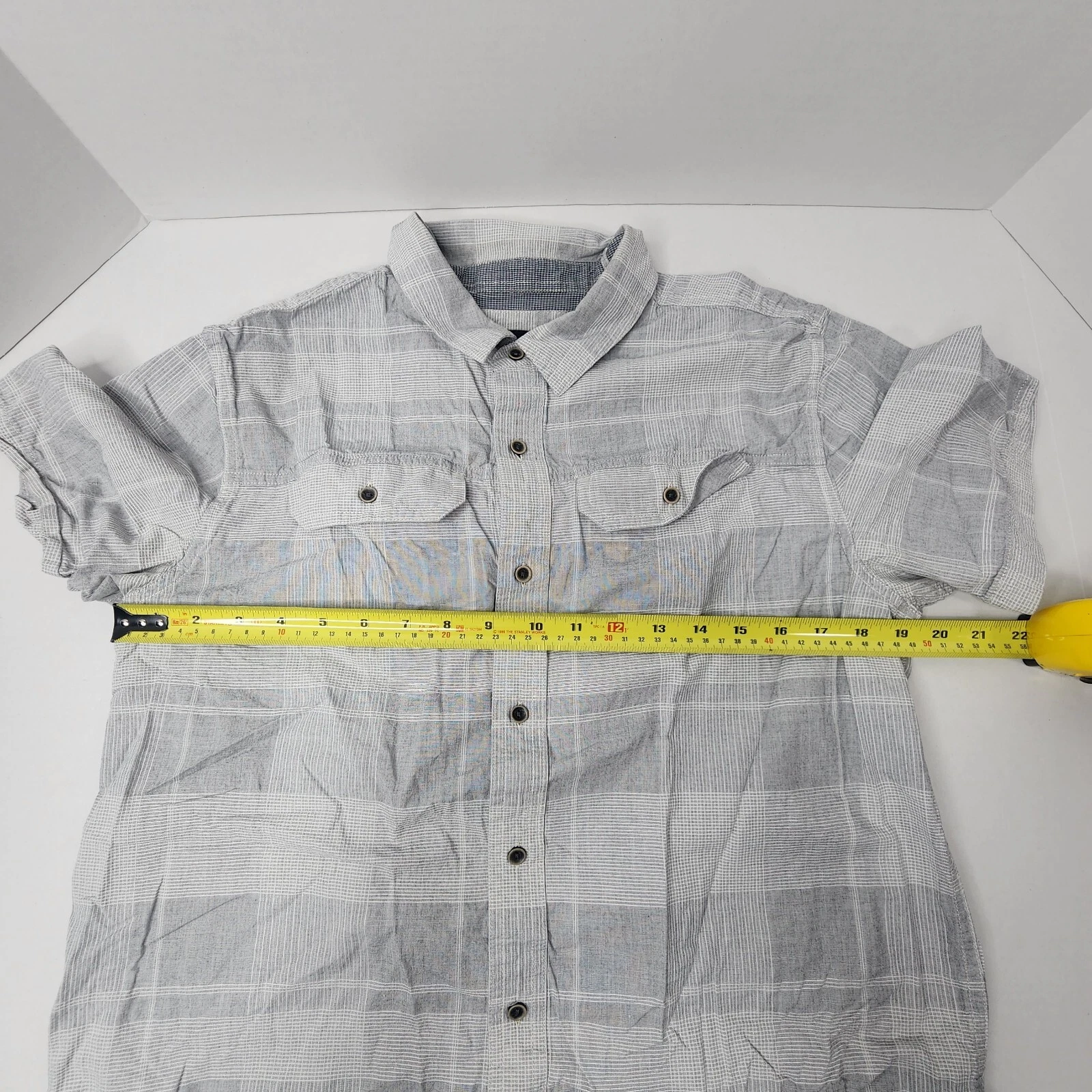 prana short sleeve button down striped pocket shirt