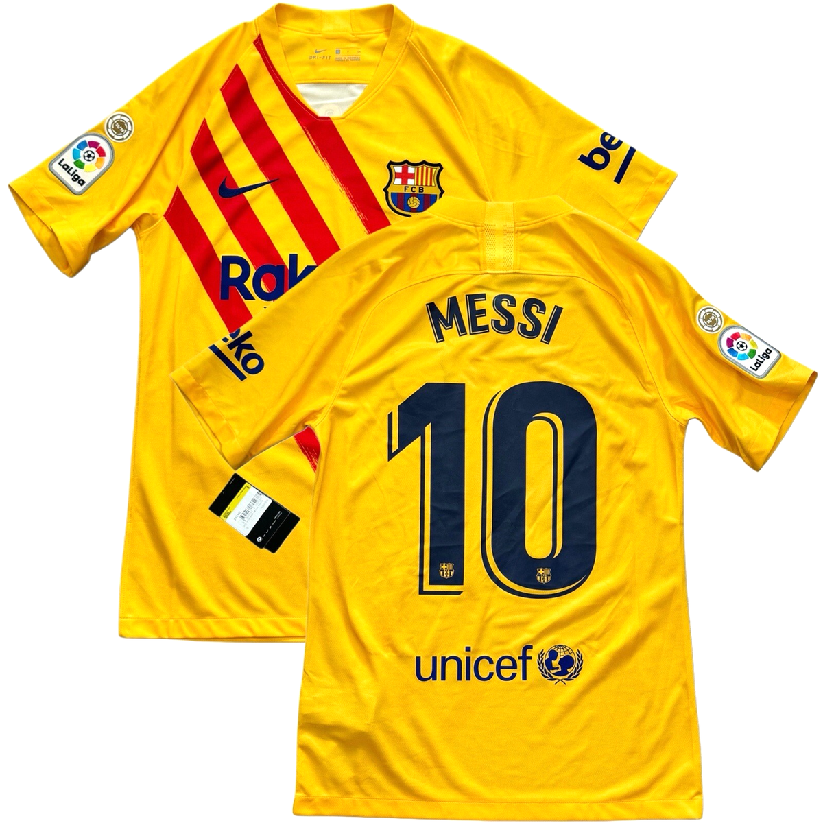 FC Barcelona 19-20ユニフォームL MESSI 2019/20 Barcelona Fourth Jersey #10 Messi Small Nike Senyera El