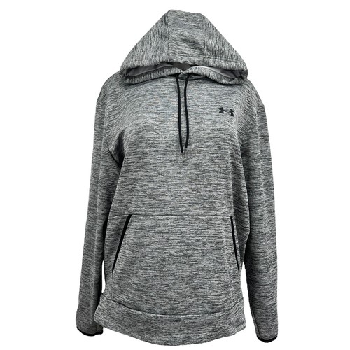 Under Armour Women Loose Pullover Grey Hooded Sweatshirt Large Kangaroo Pocket