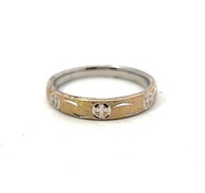 Anello A Fascia Con Croce In Argento Sterling E Oro Giallo 14K 3Mm