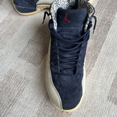 NIKE AIR JORDAN 12 RETRO INTERNATIONAL FLIGHT WHITE NAVY BLUE Size