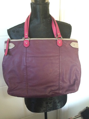Coach Daisy Spectator Purple Leather Emma Tote - Picture 4 of 12
