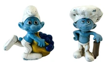 Smurfs McDonald's Baker & Greedy Action Figure Peyo 3” 2011 Lot Of 2