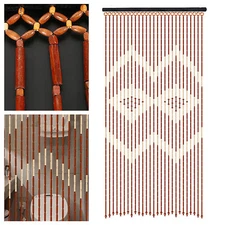 Bamboo Bead Curtain String Door Curtains Beaded Wooden Curtain fit for Doorway