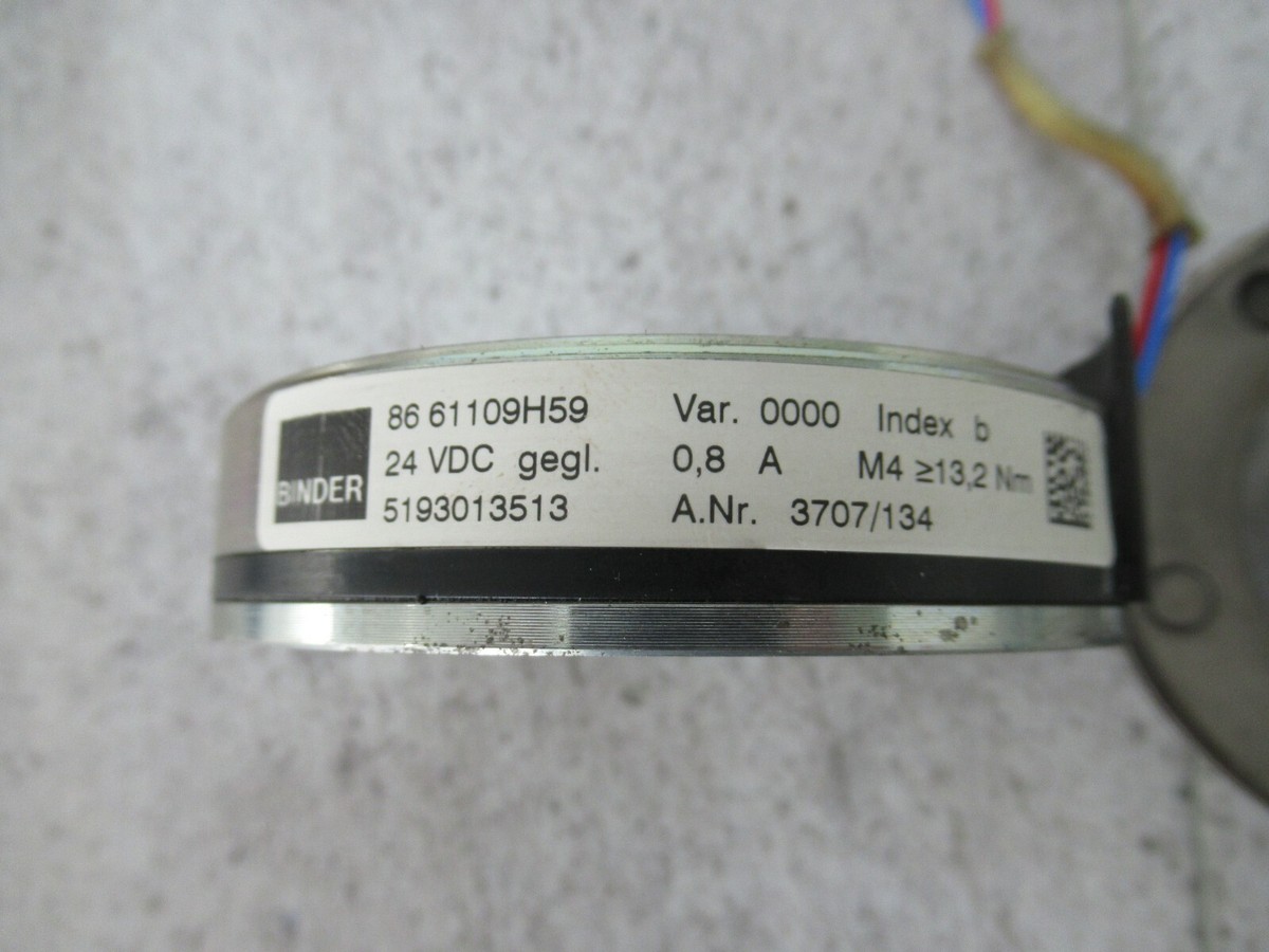 Binder 86 61109H59 Electromagnetic Brake for Servo Motor 24V Dc 