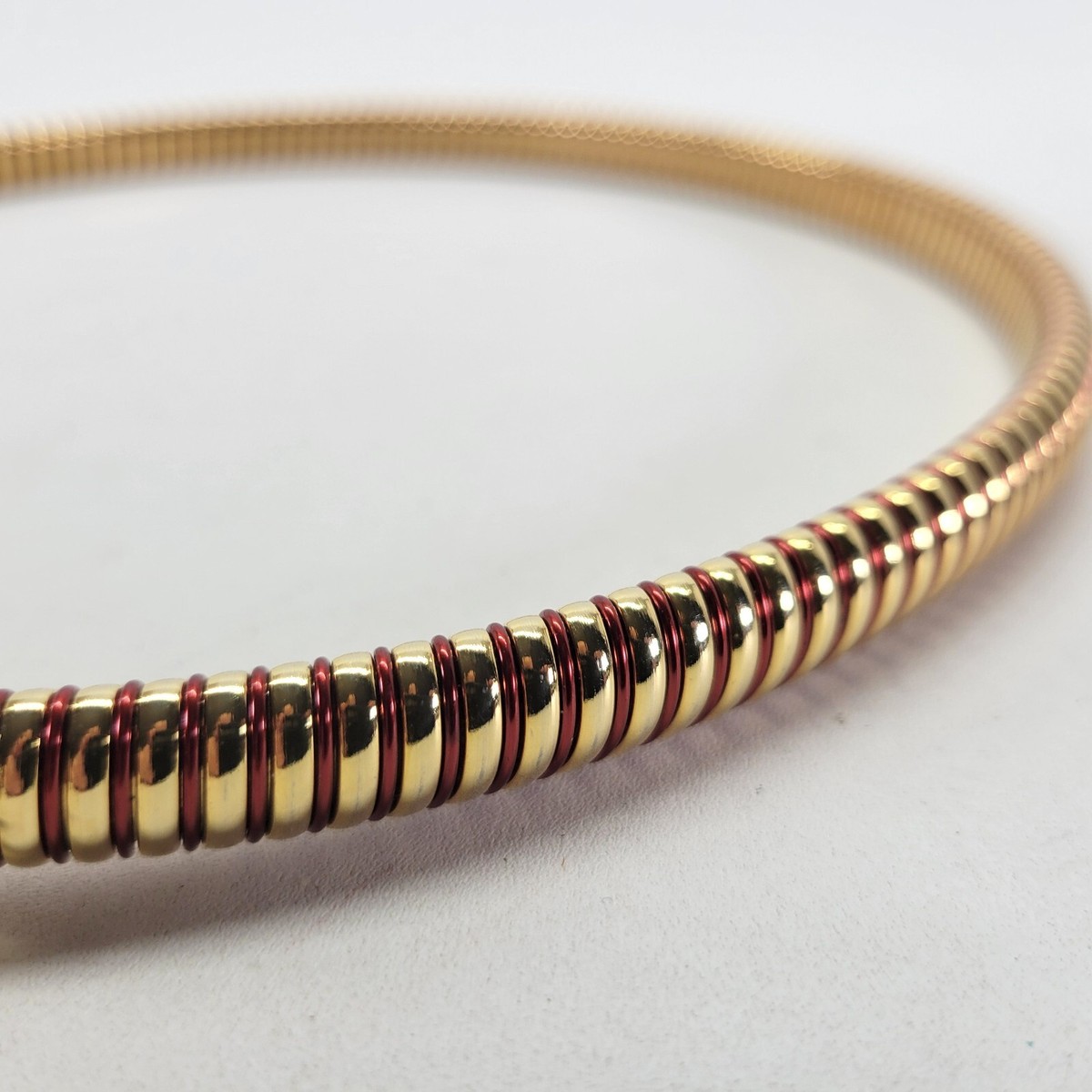 Stretch Metal Belt 30 Waist Spring Copper Gold Tone Skinny 
