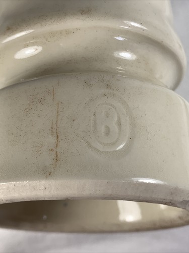 Vintage “B” Large Ceramic White Porcelain Insulator 4” High (1) - Picture 3 of 6