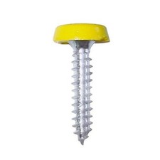 Image of Number Plate Plastic Top Screw - Yellow - Pack of 2 - Free Shipping - WOT-NOTS