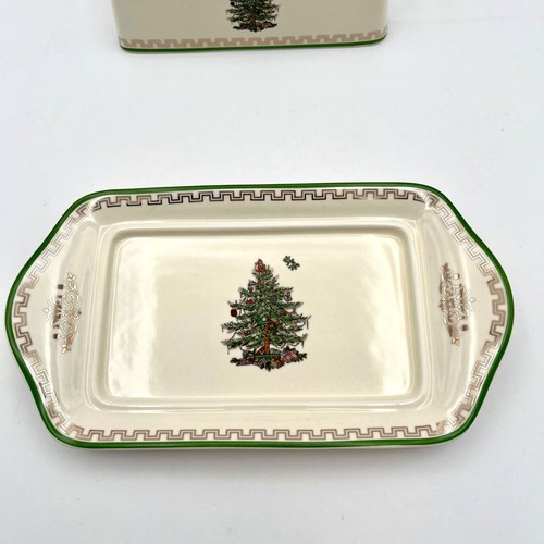 Spode Christmas Tree 8" Butterdose 22K Gold Urlaub Saisonale Küche Dekor NEU - Bild 3 von 11
