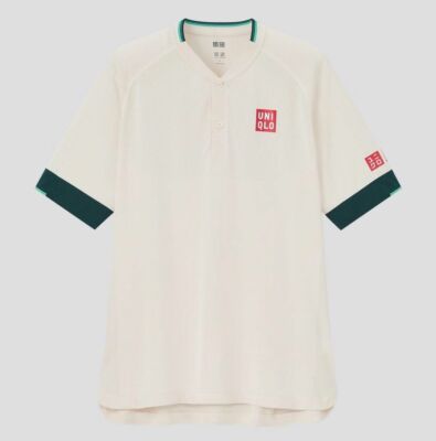 UNIQLO RF QATARオープン ウェア ダークグリーン/ホワイト 各1枚 Uniqlo Roger Federer RF 2021 Doha Dubai Qatar Henley Tennis
