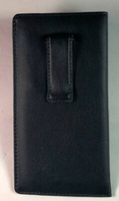 Standard size Eyeglass Case w/ CLIP - Premium soft Nappa BLACK leather