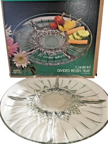 Vintage Anchor Hocking Home Classics Canfield 5 Part Divided Relish Dish 12 inch