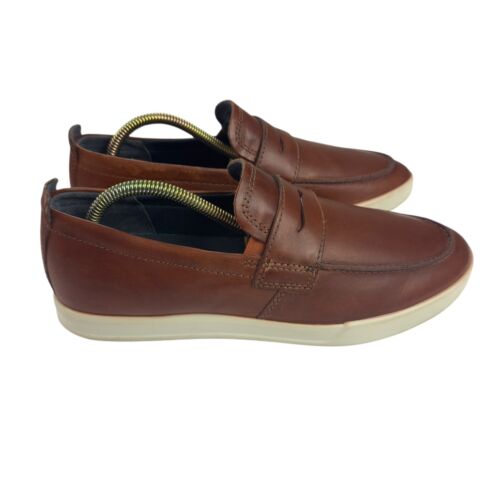 ECCO Danish Design Brown Leather Penny Loafers Shoes Men's Size 8M - Picture 9 of 22