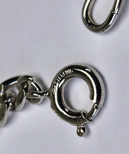 Vintage Signed 4.3mm Delicate Cuban Link 925 Silver Bracelet 7" Length 7.9g - Picture 6 of 11