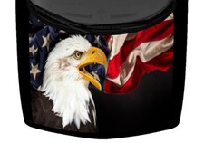 Black Grunge Vibrant American Usa Flag Hood Wrap Vinyl Car Truck Graphic Decal