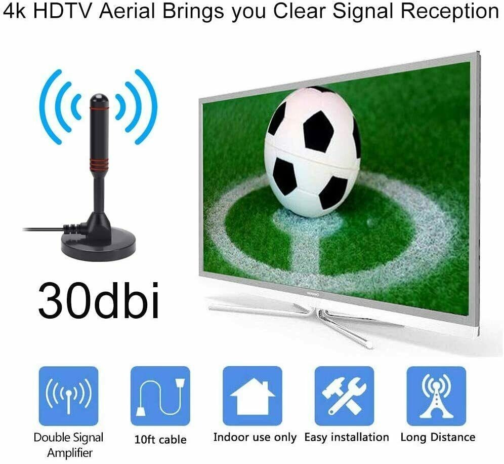 DVB-T2 Zimmerantenne Aktiv - 30dbi Verstärker, Ful Produktbild-Vorschau 6