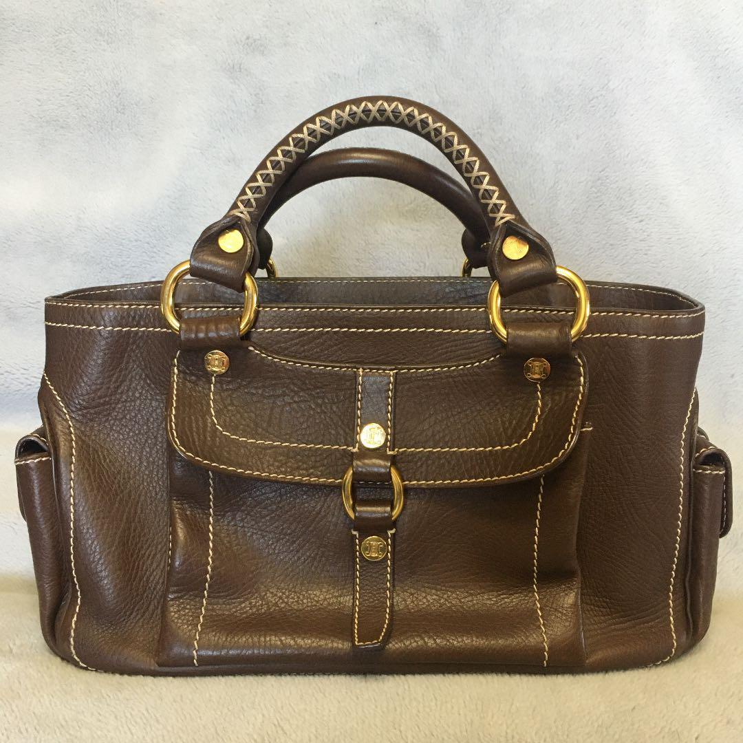 【CELINE】Boogie bag 32 Authentic vintage CELINE Boogie Bag brown leather tote bag